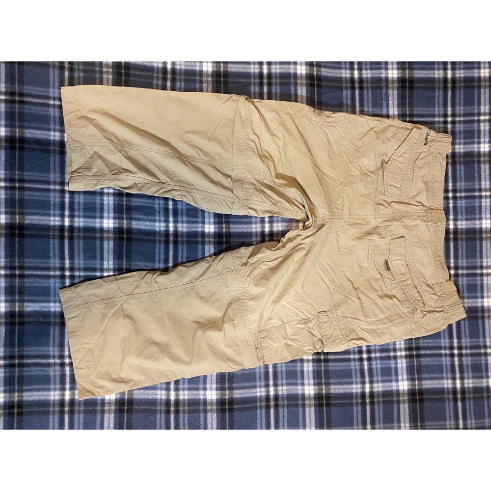 Columbia Mens Convertible Hiking Cargo Pants‎ Tan Beige Zip Off Shorts 34x25 - Picture 5 of 6